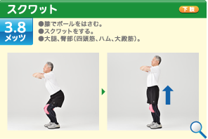 立位でのエクササイズ ボール 全6種目 メタラボ からだのみかた 見方 味方 統合失調症患者さんのためのメタボ対策サイト